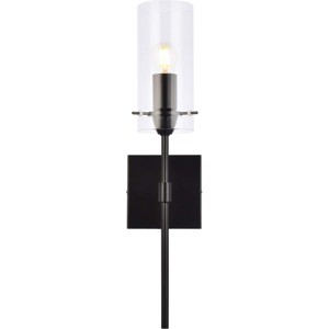 Elegant Lighting Elsreth 1 light black wall sconce - 1 of 4