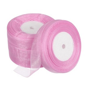 Unique Bargains Soft DIY Crafts Wedding Gift Wrapping Sheer Organza Ribbon 4 Roll - 1 of 4