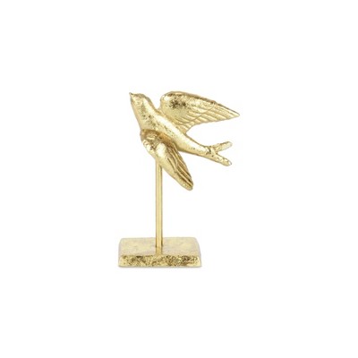 Cheung's Lirondelle Golden Raised Cast Iron Flying Swallow Decor