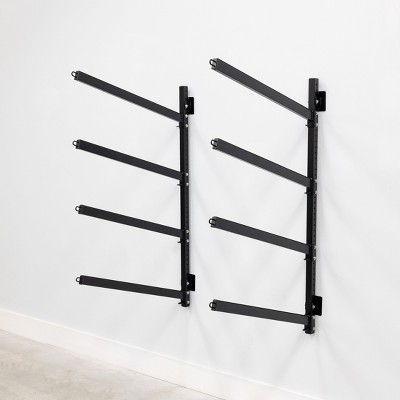 Heavy-Duty Black Metal Adjustable 4-Level Kayak Storage Rack