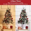 3FT/4.5FT Prelit Snow Flocked Christmas Tree, 78 LED, Tabletop Xmas Tree with Different Base for Decor - 3 of 4