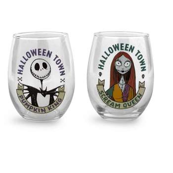 Disney Nightmare Before Christmas 4-Piece Tumbler Glass Set, 4 Count (Pack  of 1), 10oz Character Portraits 