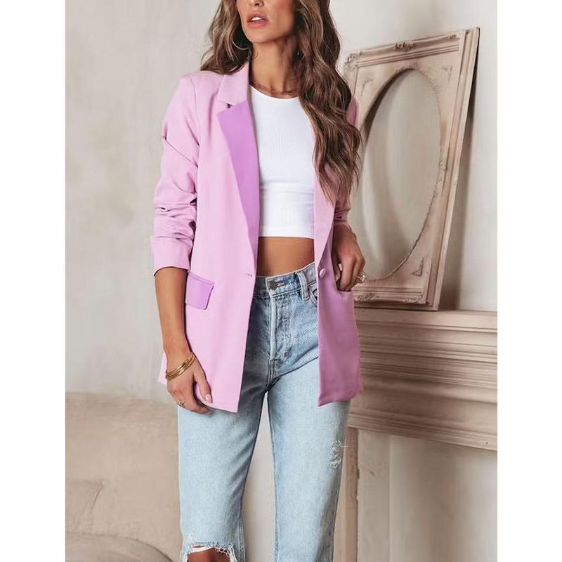 Whizmax Blazer Jacket For Women Lapel Long Sleeve Open Front Business Fashion Button Blazers Outfits With Pockets, 4 of 7