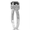 Pompeii3 2 1/3ct Black & White Vintage Diamond Engagement Ring 14K White Gold - 4 of 4