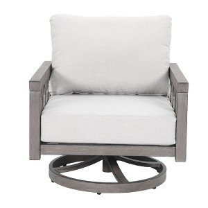 Cesicia 28.9'' x 33.7'' x28.7'' in Modern Gray Aluminum Rotating single Armchair For Living Room&Balcony - 1 of 4