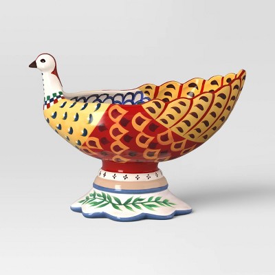 Painted Ceramic Bird Statement Bowl - Threshold™