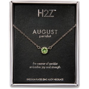 Pavilion Gift Company - Liza Birthstone August Peridot - 17"-18.5" Necklace with 0.25" Crystal Pendant made from Austrian Crystals - Necklaces - 1 of 4