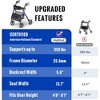 Lycvki Aluminum Foldable Rollator Walkers with Seat for Seniors, 350 lb Capacity, 6-Position Height - 3 of 4