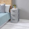 3/4 Drawer Weave Tower, Plastic Decor Drawers with Pull Handles - 3 of 4