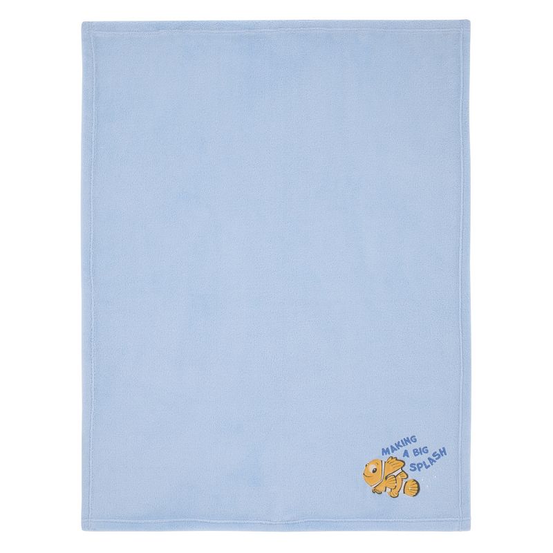 Disney Finding Nemo Cutest Little Catch Light Blue, and Orange Super Soft Appliqued Baby Blanket, 3 of 6