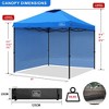 KAMPKEEPER 10x10 Pop Up Canopy Tent with 2 Sidewalls for Outdoor Use, Blue - 3 of 4