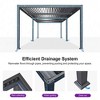 PURPLE LEAF  Outdoor Louvered Pergola with Adjustable Metal Roof for Patio Backyard Garden Grey Hardtop Gazebo - 3 of 4