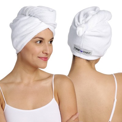 Turbie Twist Extra Long Microfiber Hair Towel Wrap for Women and Men - 2 Pack - Bathroom Essential Accessories - Quick Dry Hair Turban