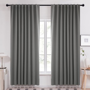 Deconovo Room Darkening Curtains 2 Panels Back Tab Rod Pocket Style - 1 of 4