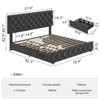 GOCAPTAIN Bed Frame with 4 Storage Drawers and Adjustable Headboard, Linen Upholstered Platform Bed Frame, Diamond Button Tufted - 2 of 4