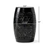 Syemin End Tables Outdoor and Indoor Lace Cut Iron Patio Table, Round Hollow Metal Drum Shape Sidide Table, Accent Table, Black, 12.25"*12.25"*18" - 3 of 4
