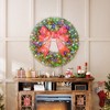 36" Christmas Wreath with 3D Bow and 140 LED Lights, Warm White & Multicolor, 11 Modes - 2 of 4