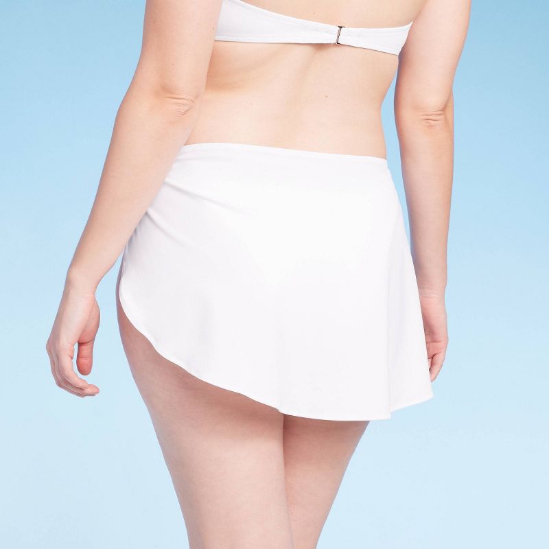 Women's Faux Sarong Skirtini Bikini Bottom - Shade & Shore™ White, 6 of 9