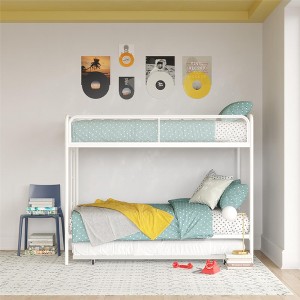 Bellemave Isaiah Triple Twin Metal Bunk Bed ，white - 1 of 4