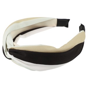 Unique Bargains Women's Fashion Color Block Knotted Wide Headband 1.57" Width 1 Pc - 1 of 4