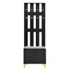 3-In-1 Particle Board Hall Tree Entryway With Bench,Coat Rack With 8 Gold Hooks And Adjustable Shoe Storage,For Hallways,Living Room-Cuddlewood - 2 of 4