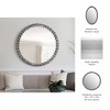 Modern Round Wall Mirror with Decorative Metal Frame - Glass Accent Mirror for Home, Office, Bedroom, Living Room - Metallic Finish - 29" Silver - 3 of 4