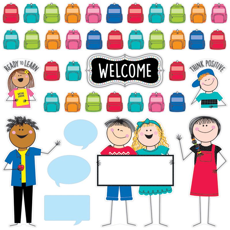 Creative Teaching Press® Stick Kids All Are Welcome Bulletin Board Set, 1 of 2