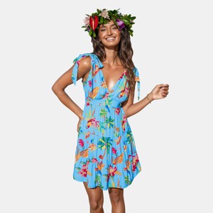 Women's Parrot and Palm Bright Tropical Mini Dress - Cupshe - 1 of 4