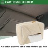 Unique Bargains Universal Car Tissue Holder for Storage Tissues Box Cover Car Backseat Extra Large Tissue Organizationm Faux Leather Beige - 2 of 4