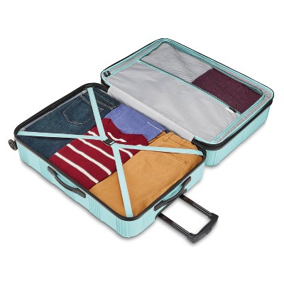 American Tourister NXT Hardside Large Checked Spinner Suitcase - Mint Green
