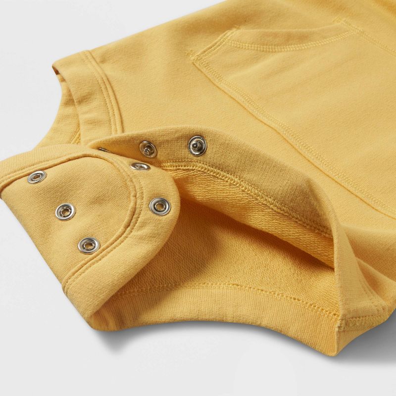Toddler Girls' Adaptive Hooded Adjustable Long Sleeve Bodysuit - Cat & Jack™ Light Mustard Yellow, 3 of 4