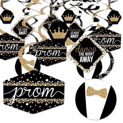 Big Dot of Happiness Prom - Prom Night Party Hanging Decor - Party Decoration Swirls - Set of 40