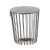 Metal Wire Stool Patio Accent Table - Olivia & May: Round Aluminum Top, Fade-Resistant Outdoor Drum Table - 3 of 4