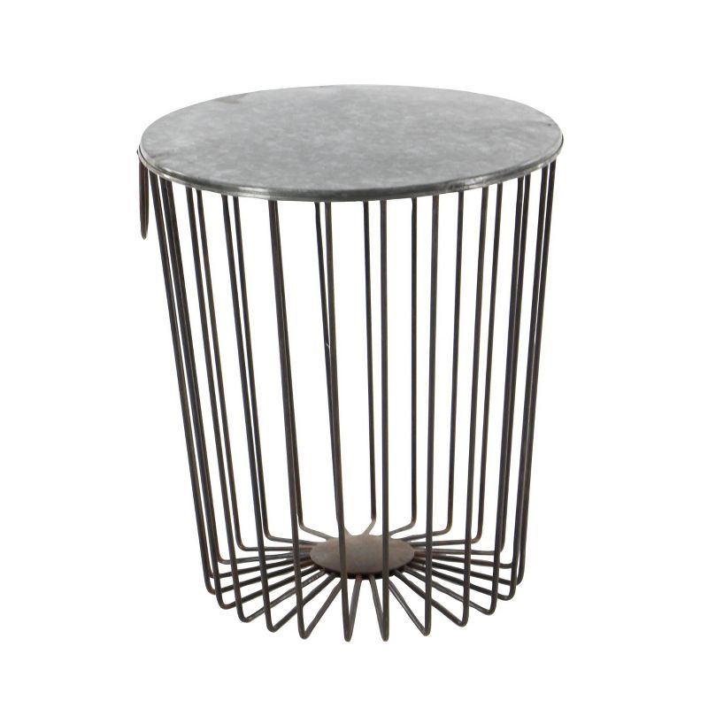 Metal Wire Stool Patio Accent Table - Olivia &#38; May, 4 of 7