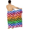 HAPPY BAY Men's Pareo Sarong Bath Swim Wrap One Size Multi Chevron - 4 of 4