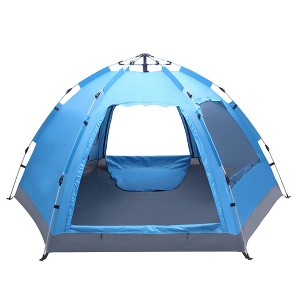 Naysaye Camping Tents 3-4 Person Portable Double Door Instant Setup Waterproof Tent with Spider Foot Structure, Blue - 1 of 4