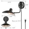 Claxy Modern Black Swing Arm Wall Sconce Plug-in or Hardwired set of 2 - 4 of 4