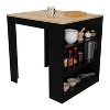 NicBex Dining Table 36.2" Modern Rectangular Counter Height Wooden Dining Table Three Side Shelves for Dining Room - 4 of 4