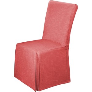 Red Chambray Dining Room Chair Slipcover - Madison Industries: Machine Washable, T-Cushion Compatible, Back Tie Closure - 1 of 4