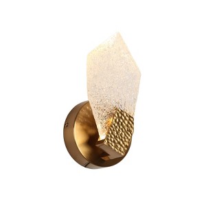 LNC Marvinbell 1-Lights 5.1" Luxury and Glam Crystal-Like Resin Integrated LED Wall Lights, Gold - 1 of 4