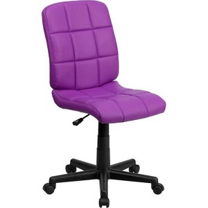 Mid-Back Purple Quilted Vinyl Swivel Task Chair - Flash Furniture