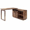 NicBex Computer Desk L-Shaped Home Office Desk with Attached Storage Credenza, Single Sliding Barn Door for Living Room, Study - 3 of 4