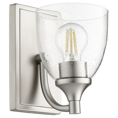 Quorum Lighting Enclave Glass Satin Nickel Wall Sconce