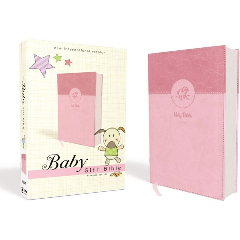 Niv, Baby Gift Bible, Holy Bible, Leathersoft, Pink, Red Letter, Comfort Print - by  Zondervan (Leather Bound), 1 of 2