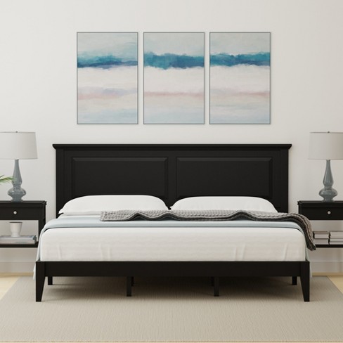 Black wood king on sale bed frame