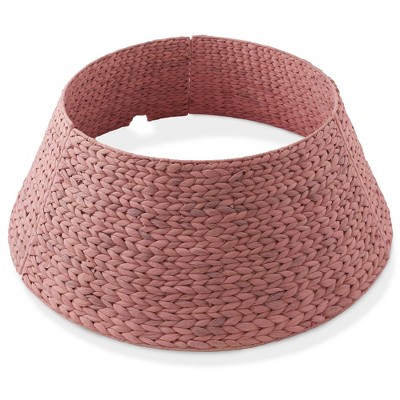 Casafield Water Hyacinth Christmas Tree Collar, Woven Tree Base Cover with Cord Cut Out