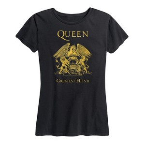 Women's - Queen - Band Greatest Hits Logo Gold Short Sleeve Graphic T-Shirt - 1 of 4