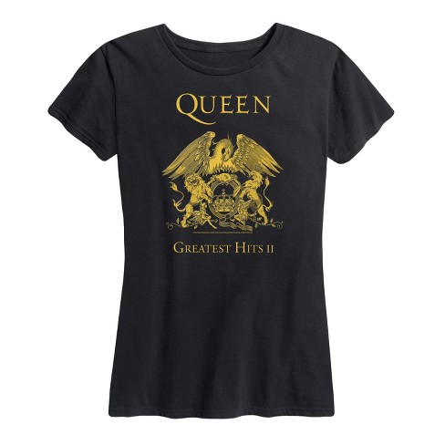 Women's - Queen - Band Greatest Hits Logo Gold Short Sleeve Graphic T-Shirt - image 1 of 4