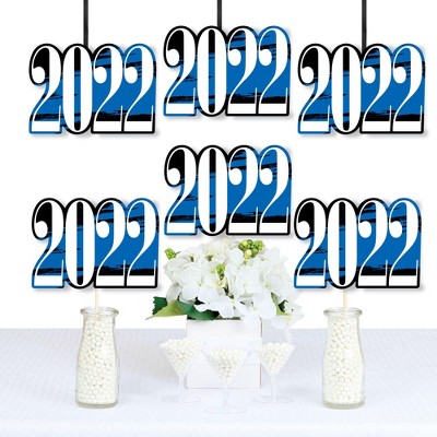 Big Dot of Happiness Blue Grad 2022 - Best is Yet to Come - 2022 Decorations DIY Royal Blue Graduation Party Essentials - Set of 20