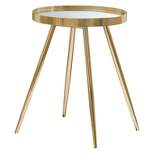 Kaelyn Round End Table with Mirrored Top Gold - Coaster
